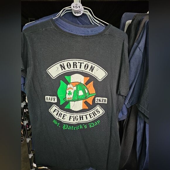T-shirt men Gray size XL Norton fire fighter 151 - Picture 1 of 4